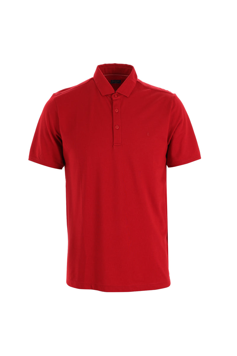 Koyu Kırmızı Polo Yaka Regular Fit T-shirt