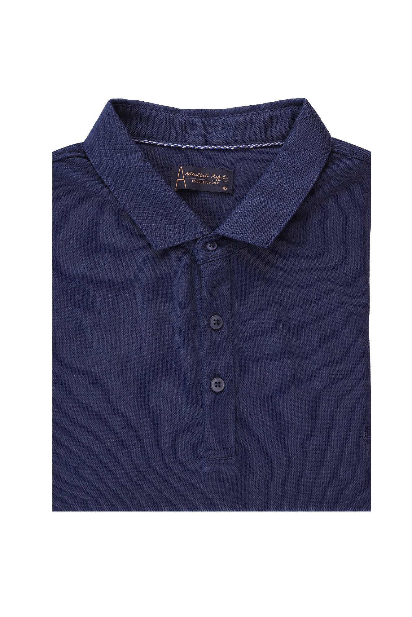 Saks Mavi Büyük Beden Polo Yaka T-shirt