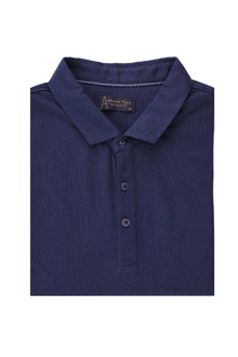 Saks Mavi Büyük Beden Polo Yaka T-shirt