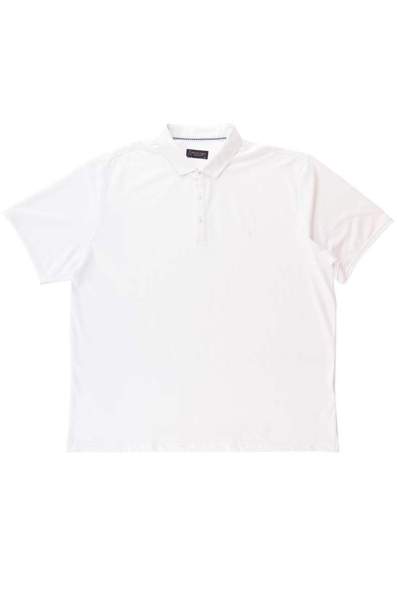 Beyaz Büyük Beden Polo Yaka T-shirt