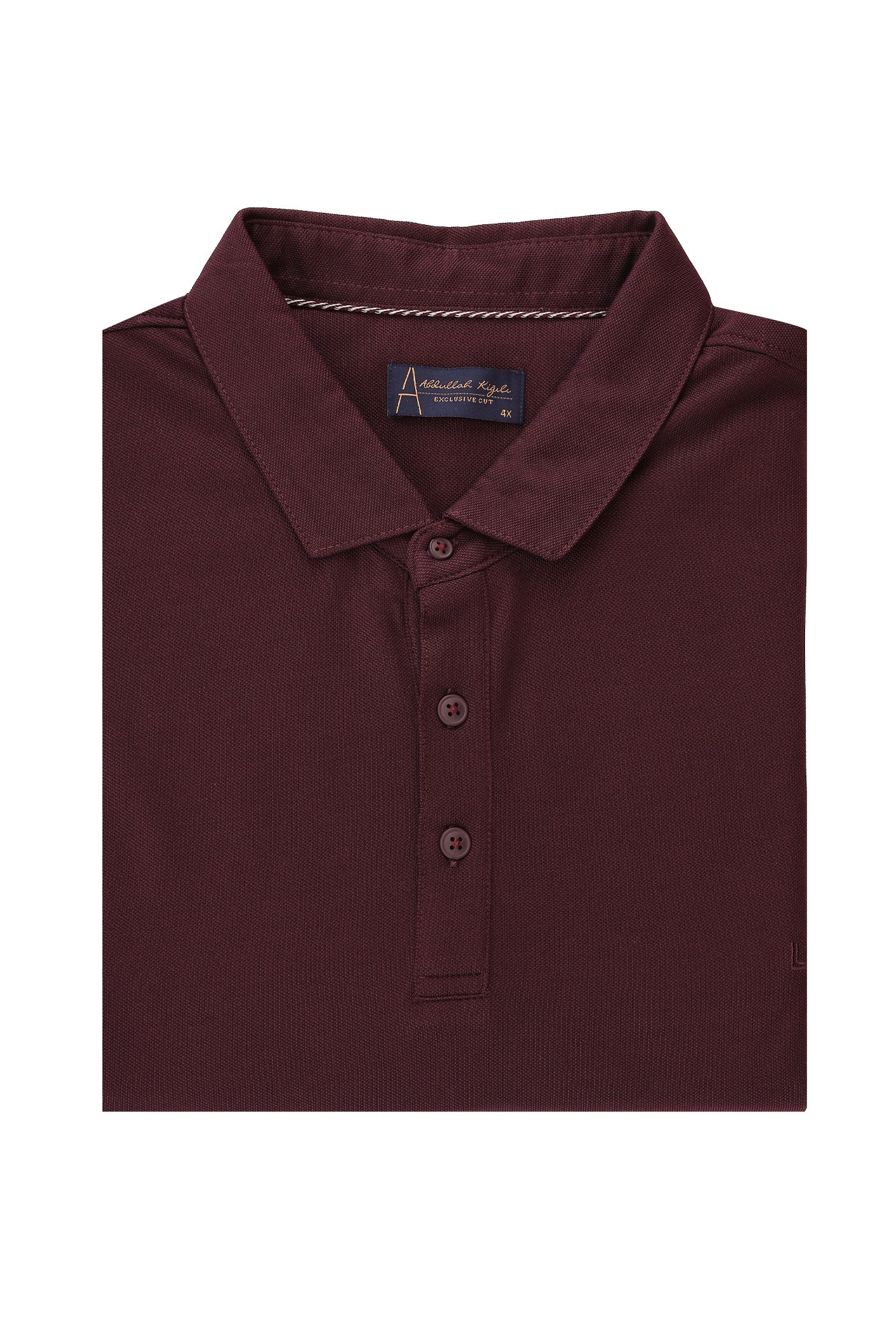 Koyu Bordo Büyük Beden Polo Yaka T-shirt