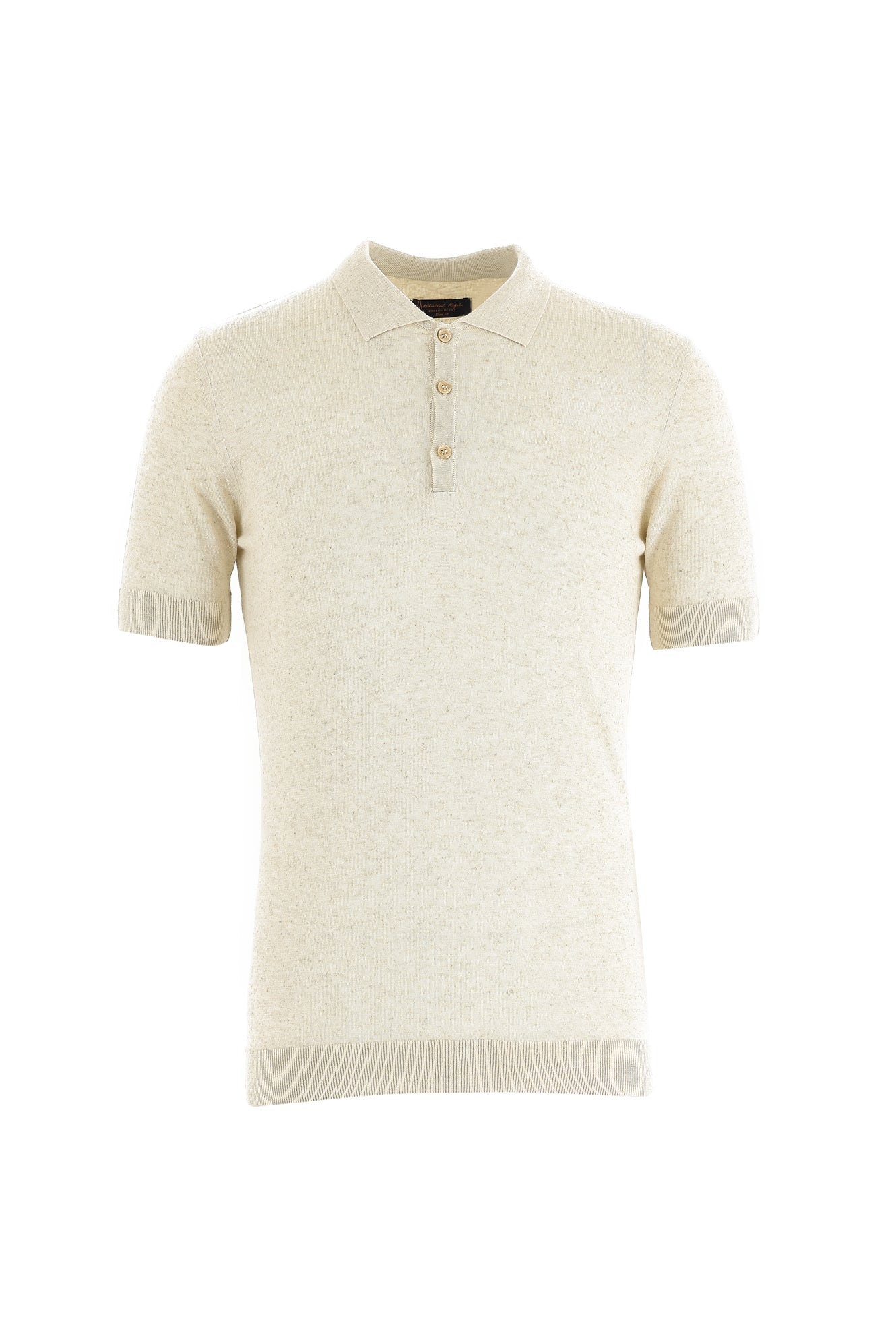 Ekru Polo Yaka Slim Fit Dar Kesim T-shirt