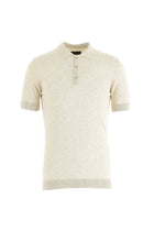 Ekru Polo Yaka Slim Fit Dar Kesim T-shirt