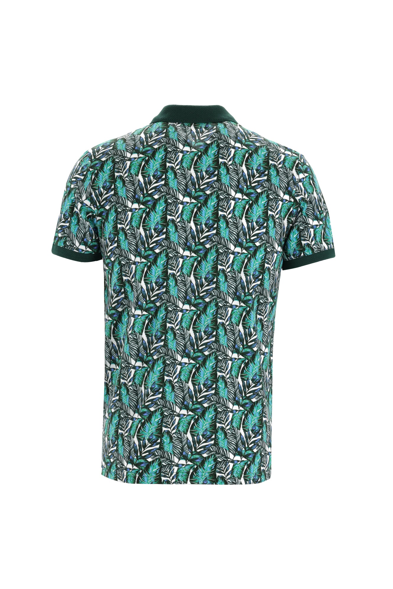Orta Lacivert Polo Yaka Slim Fit Dar Kesim Bask?l? Pamuk T-shirt-Abdullah Ki??l?