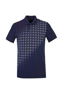 Koyu Lacivert Polo Yaka Regular Fit Baskılı T-shirt