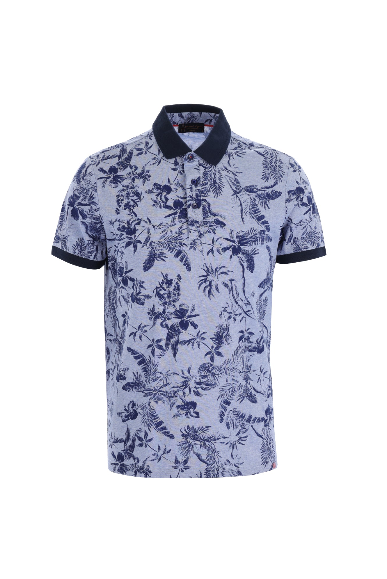 Mavi Polo Yaka Slim Fit Dar Kesim Desenli T-shirt-Abdullah Ki??l?