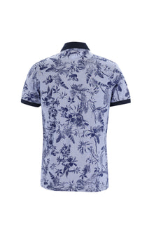 Mavi Polo Yaka Slim Fit Dar Kesim Desenli T-shirt-Abdullah Ki??l?