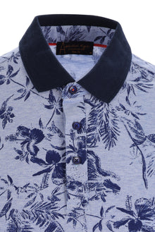 Mavi Polo Yaka Slim Fit Dar Kesim Desenli T-shirt-Abdullah Ki??l?