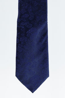Orta Lacivert Desenli Kravat
