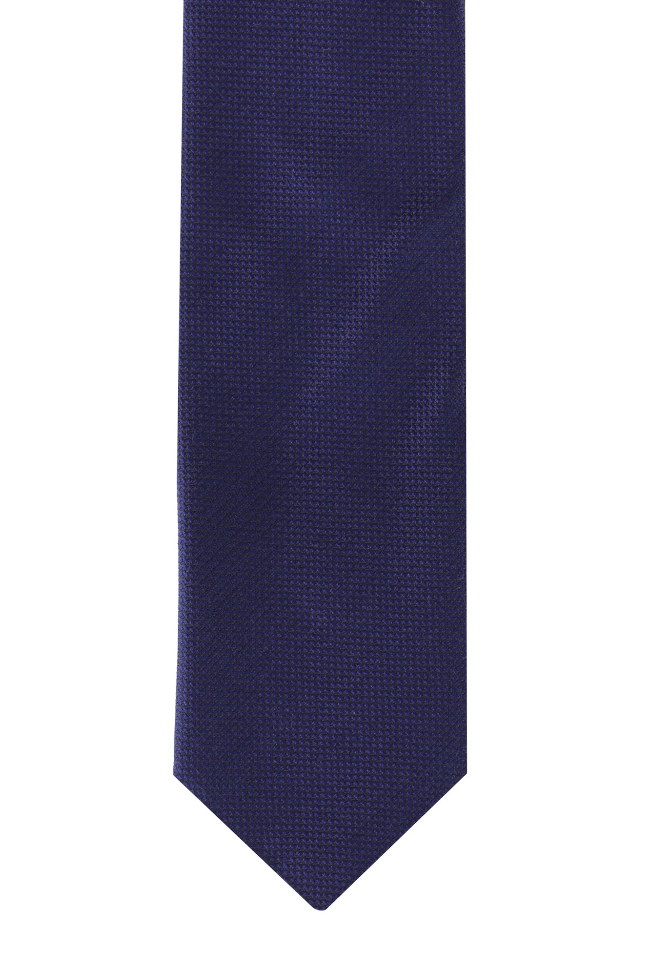 Orta Lacivert İtalyan İpek Düz Kravat