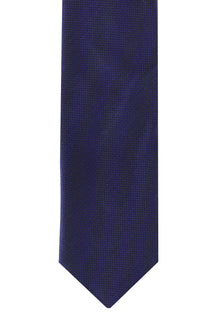Orta Lacivert İtalyan İpek Düz Kravat
