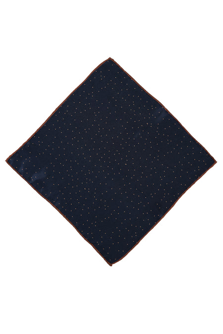 Koyu Lacivert Desenli Mendil