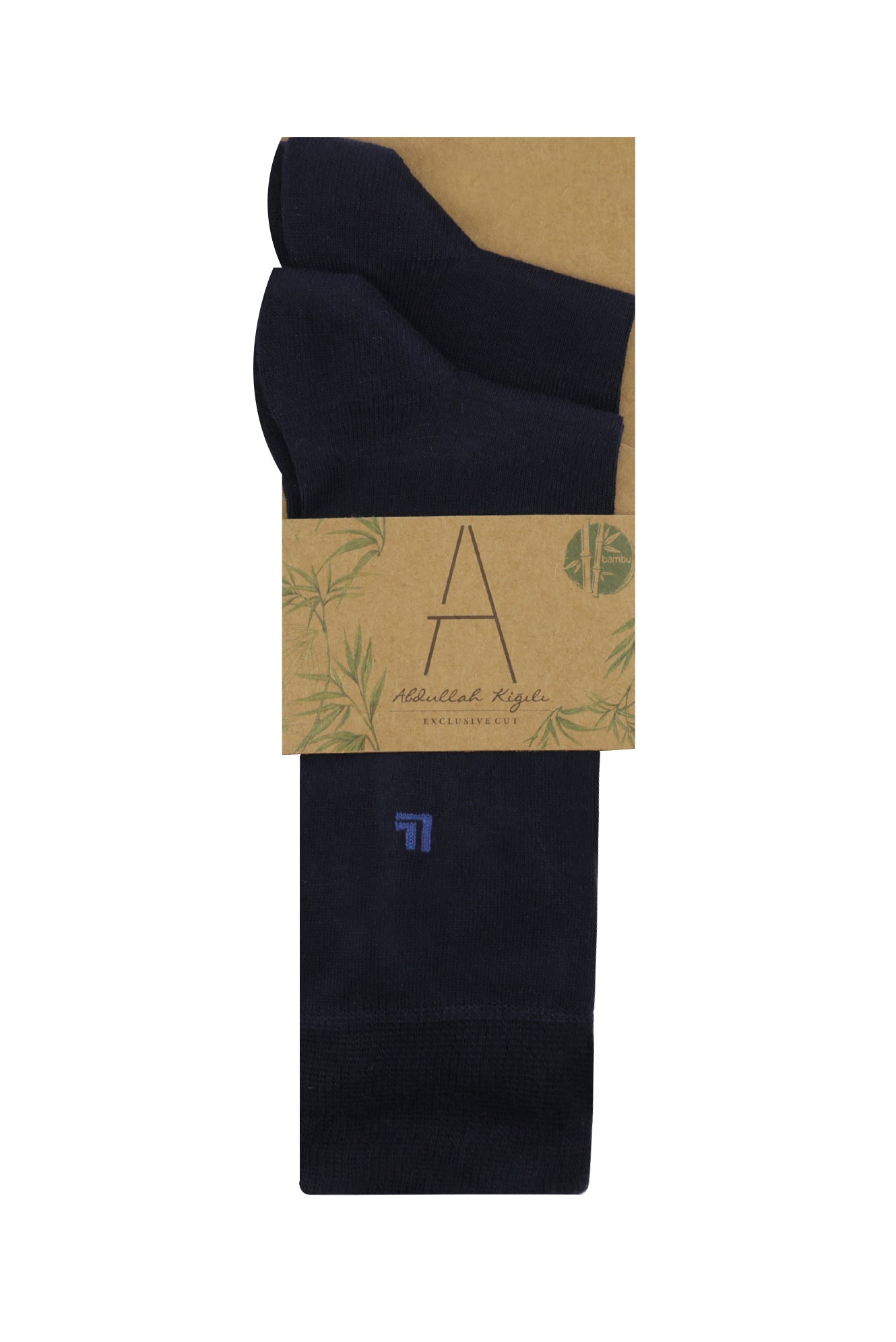 Orta Lacivert 2'li Bambu Çorap Seti