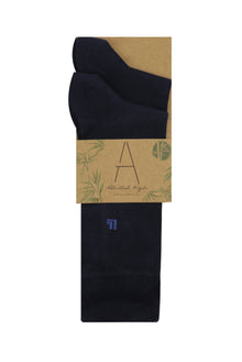Orta Lacivert 2'li Bambu Çorap Seti