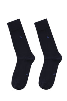 Orta Lacivert 2'li Bambu Çorap Seti