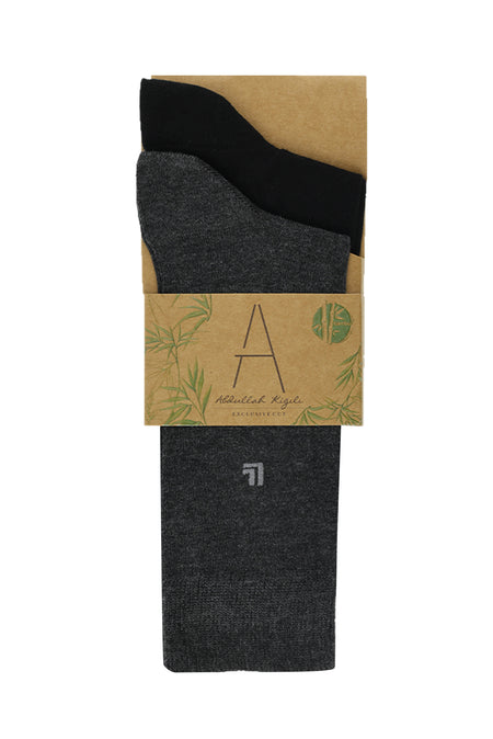 Koyu Antrasit 2'li Bambu Çorap Seti