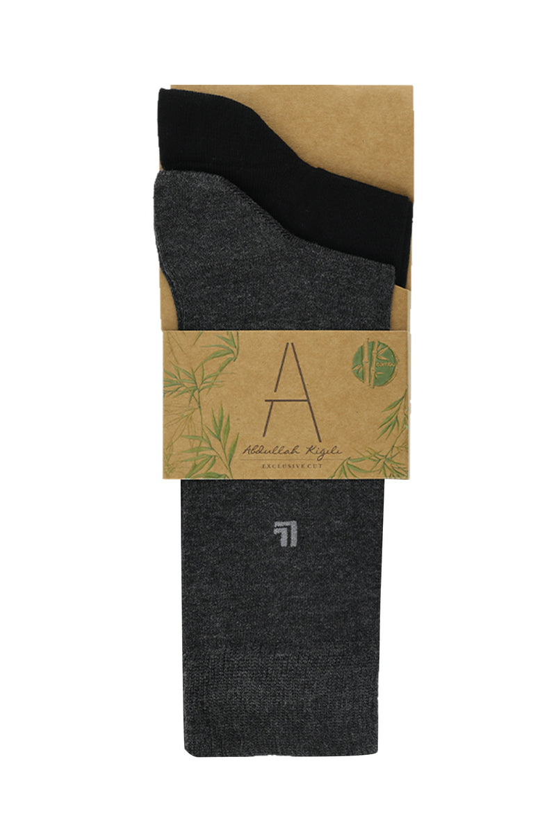Koyu Antrasit 2'li Bambu Çorap Seti
