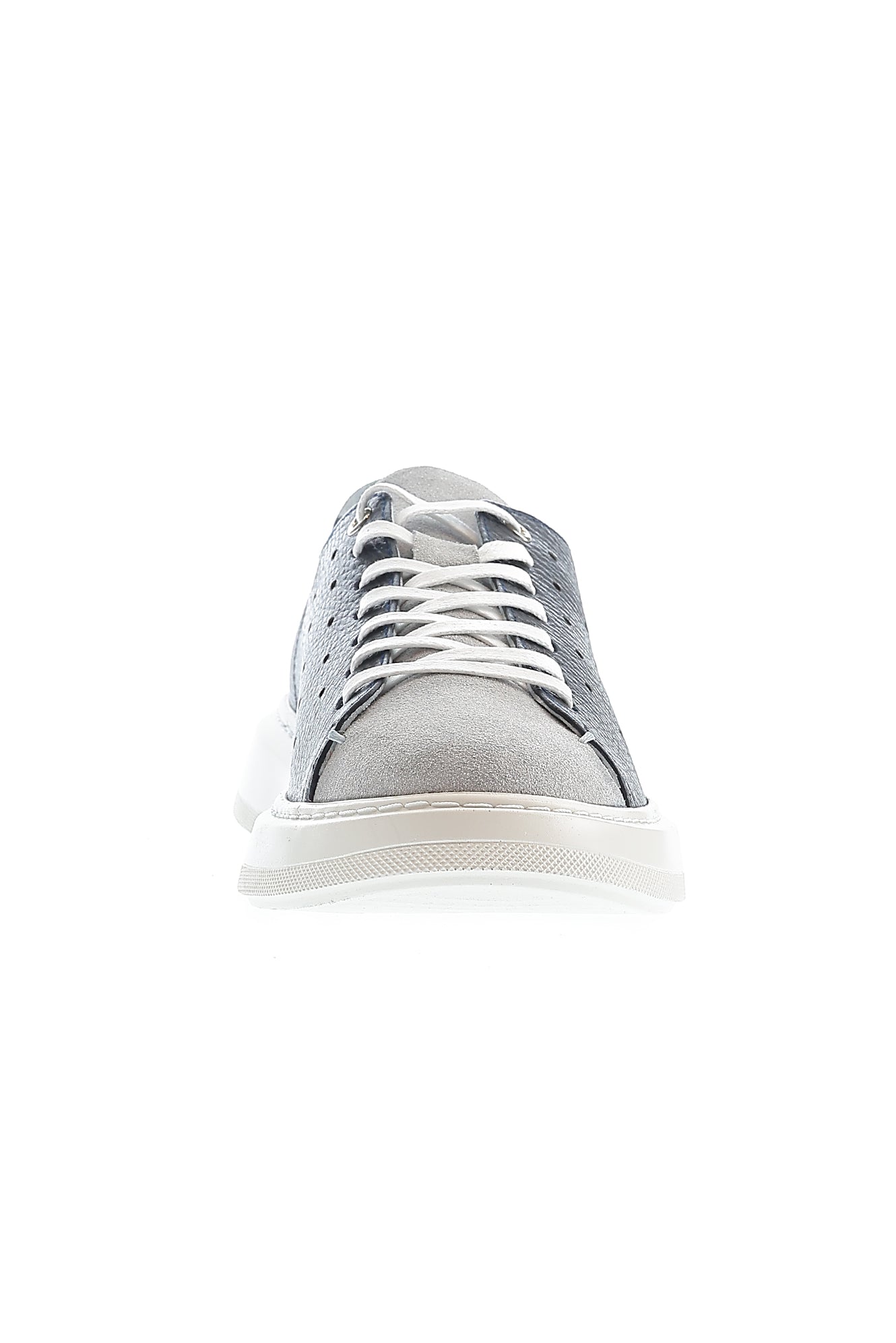 Orta Lacivert Deri Sneaker Ayakkab?-Abdullah Ki??l?