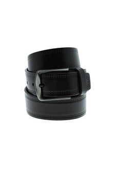 Koyu Kahve Spor Desenli Deri Kemer