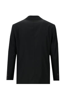 Siyah Slim Fit Dar Kesim Klasik Yün Takım Elbise