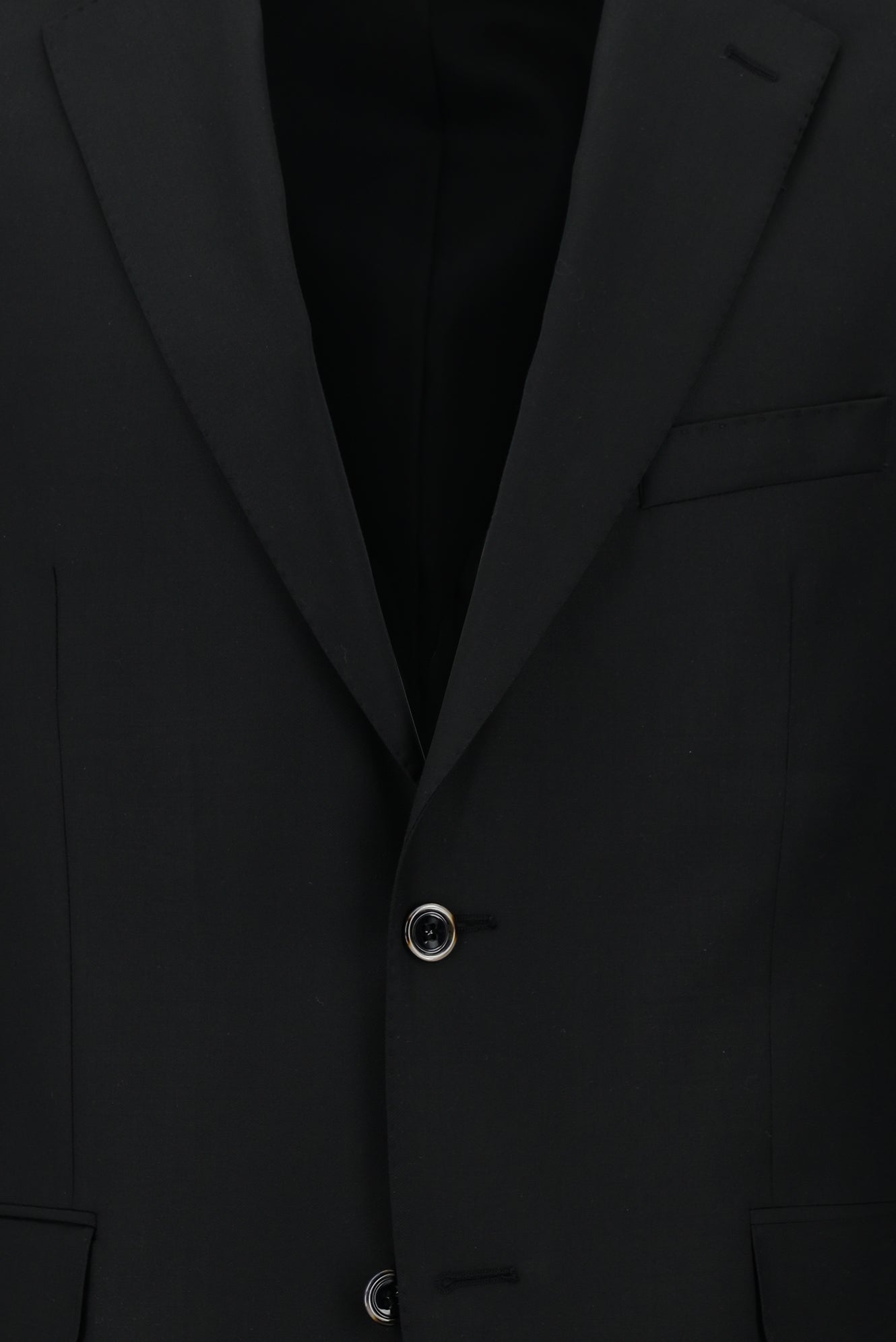 Siyah Slim Fit Dar Kesim Klasik Yün Takım Elbise