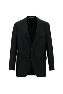 Siyah Slim Fit Dar Kesim Klasik Yün Takım Elbise