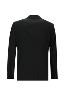 Siyah Slim Fit Dar Kesim Klasik Yün Takım Elbise