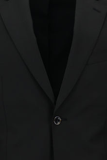 Siyah Slim Fit Dar Kesim Klasik Yün Takım Elbise