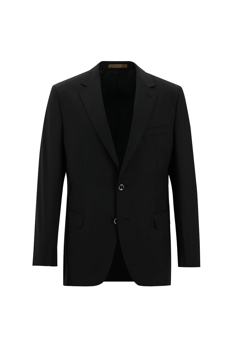 Siyah Regular Fit Klasik Yün Takım Elbise