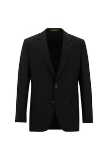 Siyah Slim Fit Dar Kesim Klasik Yün Takım Elbise