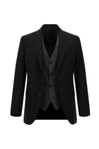 Siyah Slim Fit Dar Kesim Kombinli Yelekli Takım Elbise
