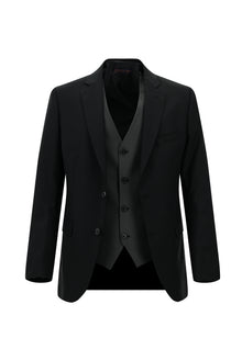 Siyah 6 Drop Regular Fit Standart Kesim Kombinli Yelekli Tak?m Elbise-Abdullah Ki??l?