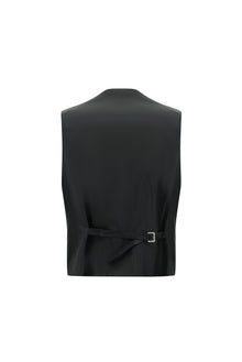 Siyah Slim Fit Dar Kesim Kombinli Yelekli Takım Elbise