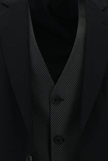 Siyah 7 Drop Slim Fit Dar Kesim Kombinli Yelekli Tak?m Elbise-Abdullah Ki??l?