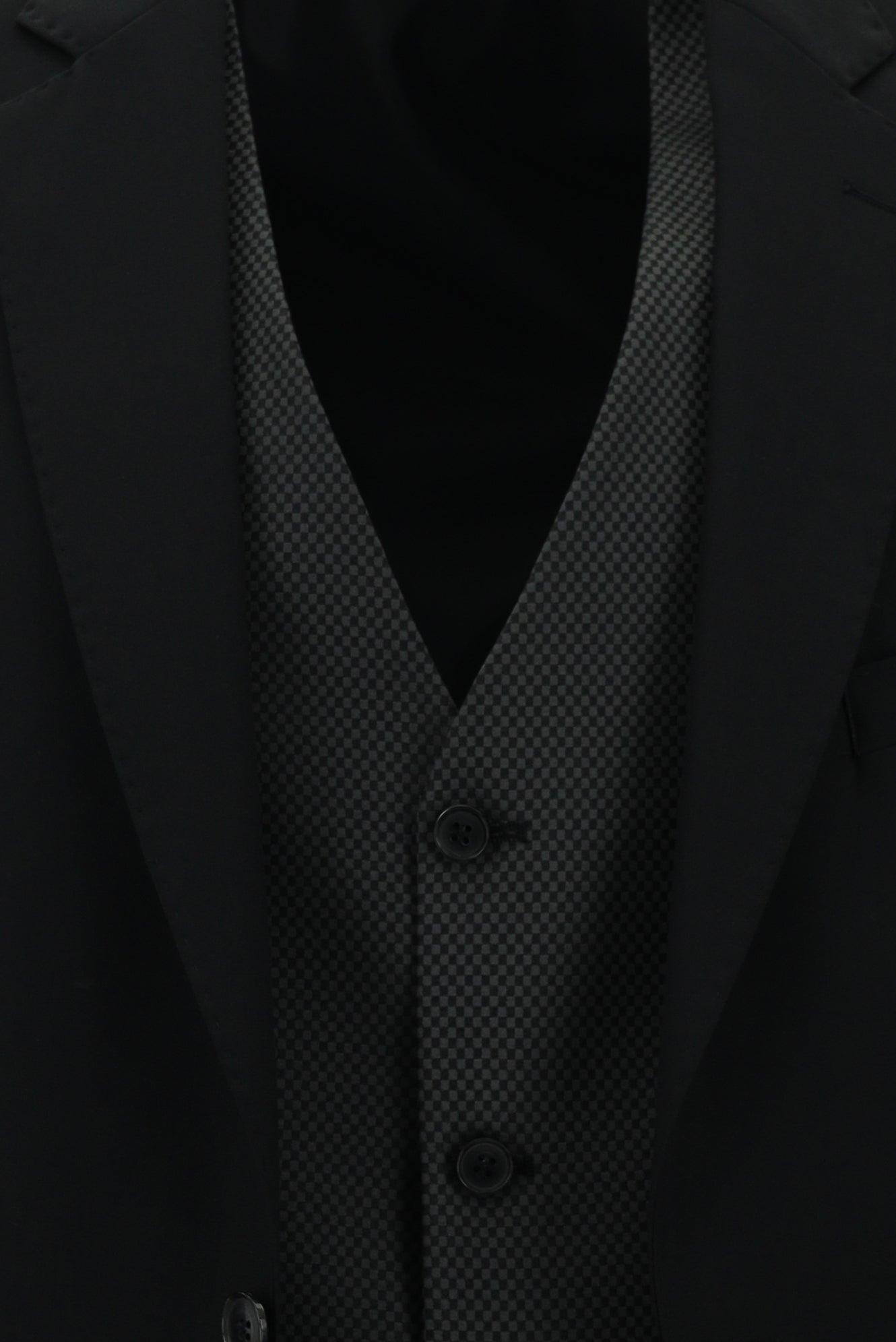 Siyah Slim Fit Dar Kesim Kombinli Yelekli Takım Elbise