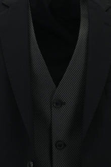 Siyah Slim Fit Dar Kesim Kombinli Yelekli Takım Elbise