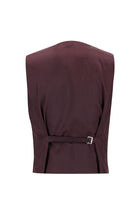 Orta Kahve 7 Drop Slim Fit Dar Kesim Kombinli Yelekli Ekose Tak?m Elbise-Abdullah Ki??l?