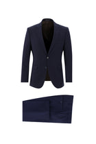 Orta Lacivert 7 Drop Slim Fit Dar Kesim Yünlü Tak?m Elbise-Abdullah Ki??l?