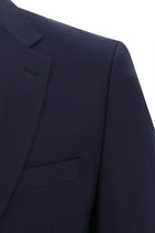 Orta Lacivert 7 Drop Slim Fit Dar Kesim Yünlü Tak?m Elbise-Abdullah Ki??l?