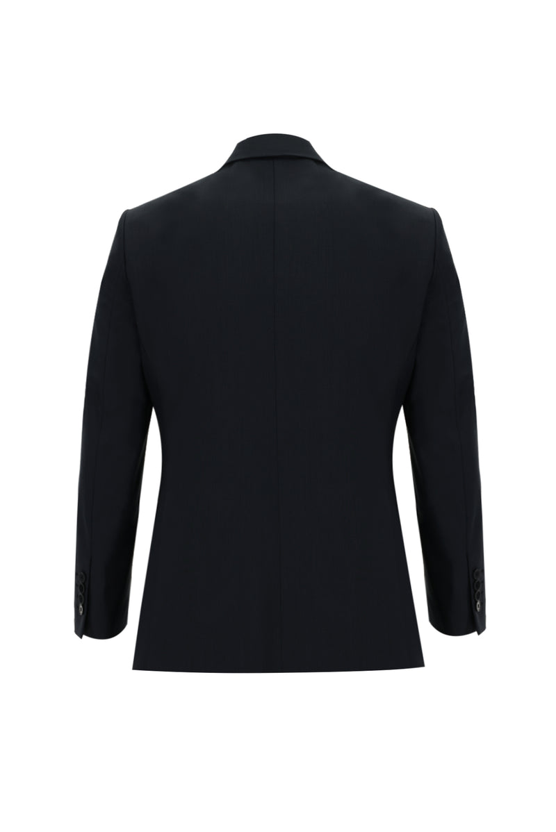 Siyah Slim Fit Dar Kesim Yünlü Klasik Takım Elbise