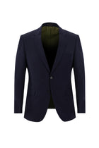 Orta Lacivert Slim Fit Dar Kesim Yünlü Klasik Takım Elbise