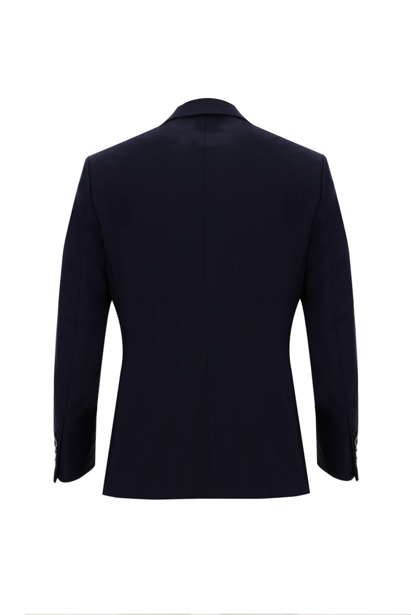 Orta Lacivert 7 Drop Slim Fit Dar Kesim Yünlü Tak?m Elbise-Abdullah Ki??l?