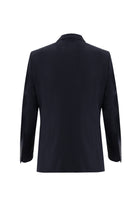 Koyu Lacivert Slim Fit Dar Kesim Yünlü Klasik Takım Elbise