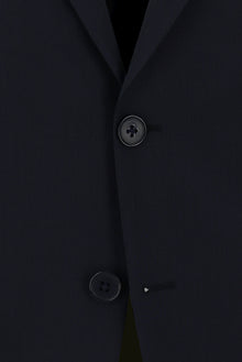 Koyu Lacivert Slim Fit Dar Kesim Yünlü Klasik Takım Elbise