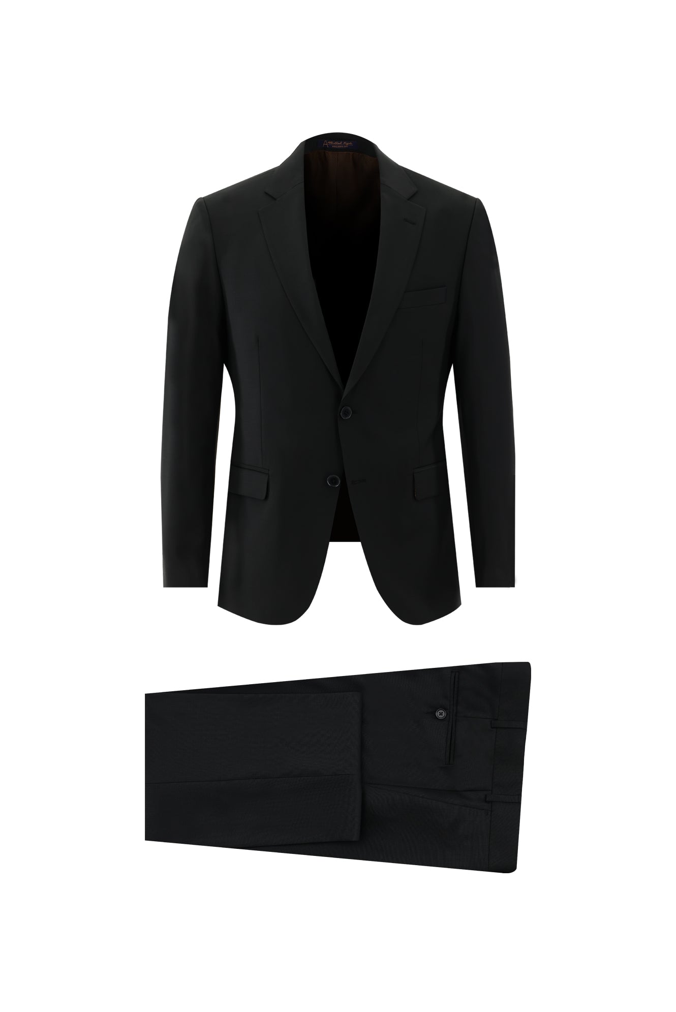 Siyah Slim Fit Dar Kesim Yünlü Klasik Takım Elbise