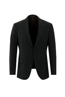 Siyah Regular Fit Yünlü Takım Elbise