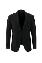 Siyah Slim Fit Dar Kesim Yünlü Klasik Takım Elbise