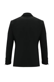 Siyah 7 Drop Slim Fit Dar Kesim Yünlü Tak?m Elbise-Abdullah Ki??l?