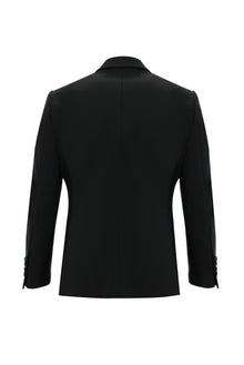 Siyah Relaxed Fit Rahat Kesim Yünlü Takım Elbise