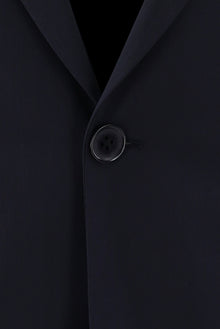 Koyu Lacivert Slim Fit Dar Kesim Yünlü Takım Elbise